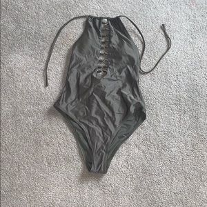 Army Green One Piece Swimsuit